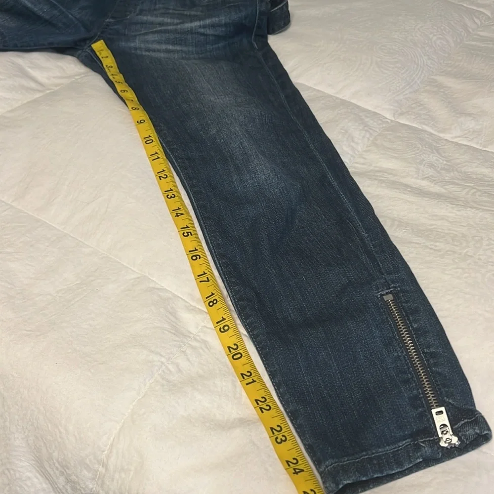 Blank NYC Size 25 Skinny Leg Overalls Whiskered Fading Ankle Zipper - Picture 12 of 13
